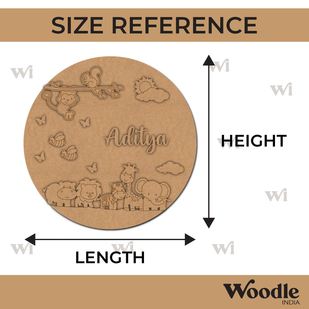 Animals Nameplate MDF Design