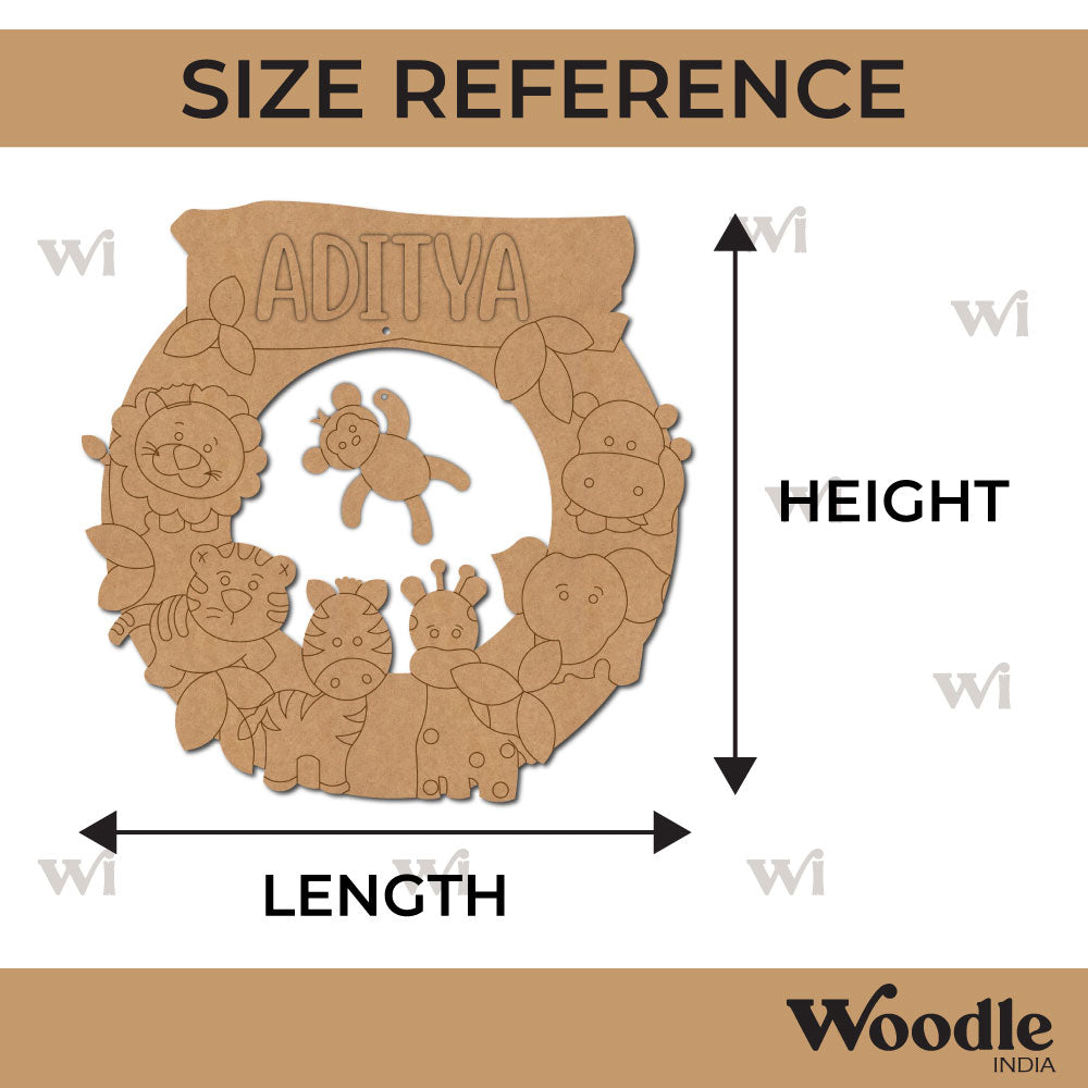 Animals Nameplate MDF Design Size