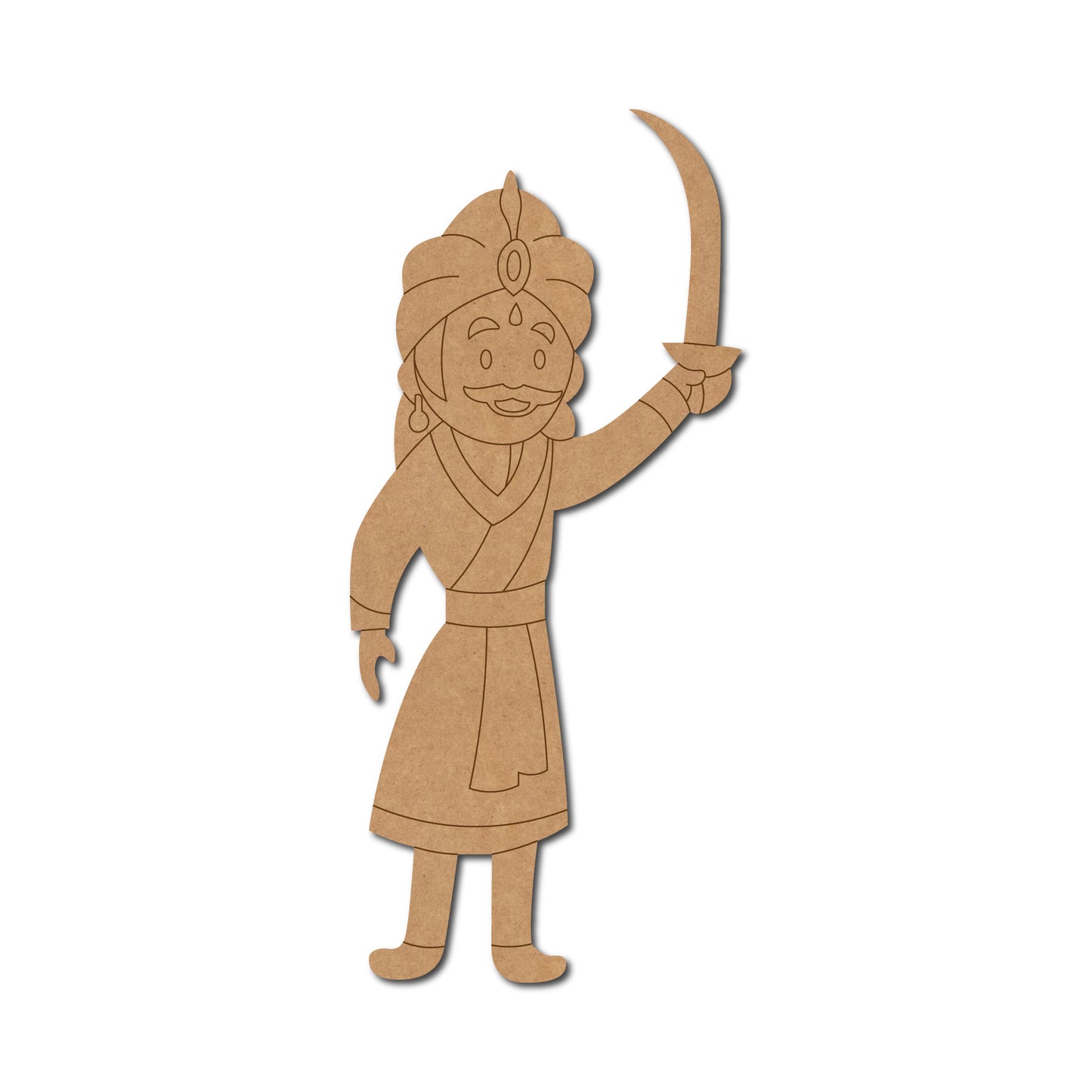 Ashoka Samrat With Sword Pre Marked MDF Design 1