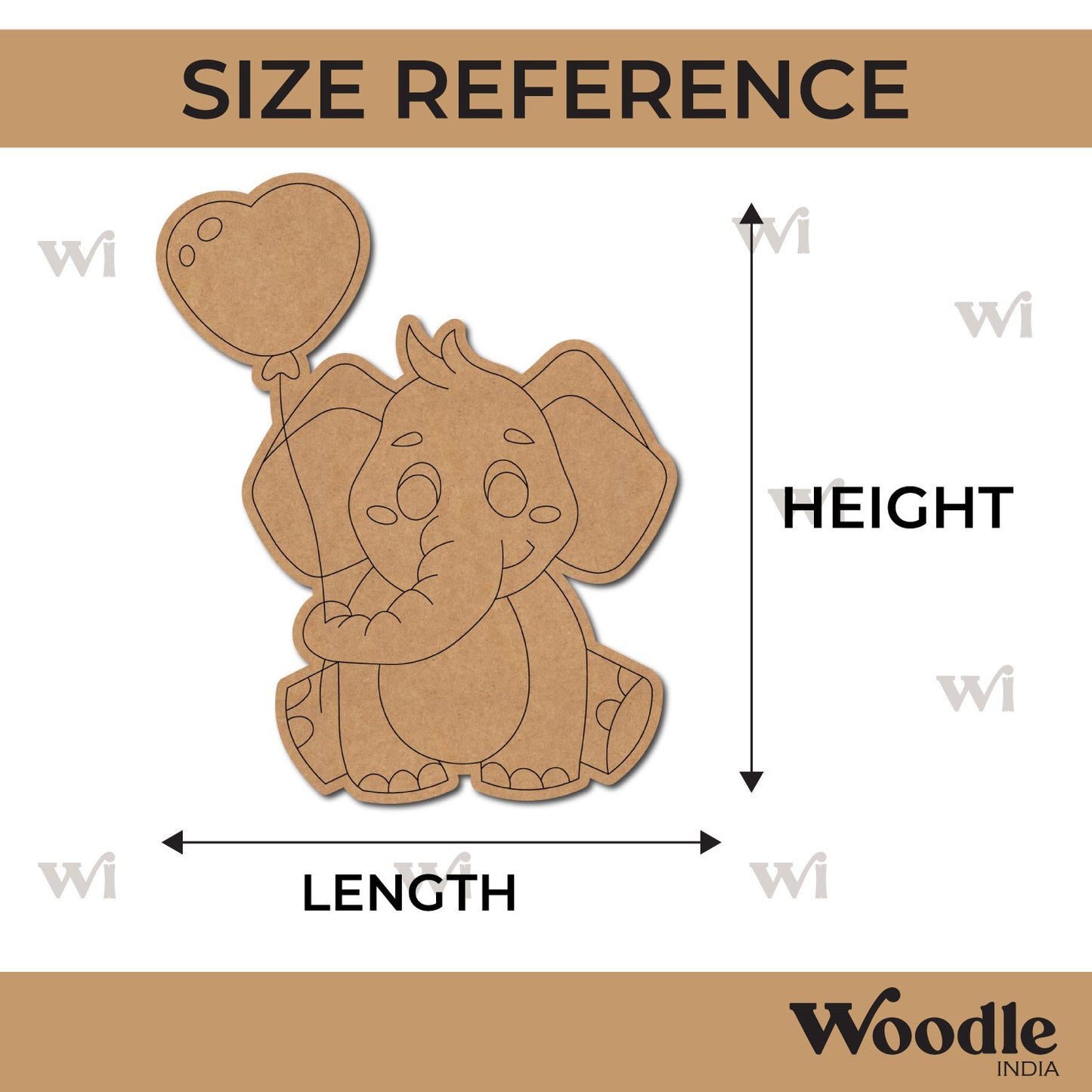 Baby Elephant Pre Marked MDF Design 4