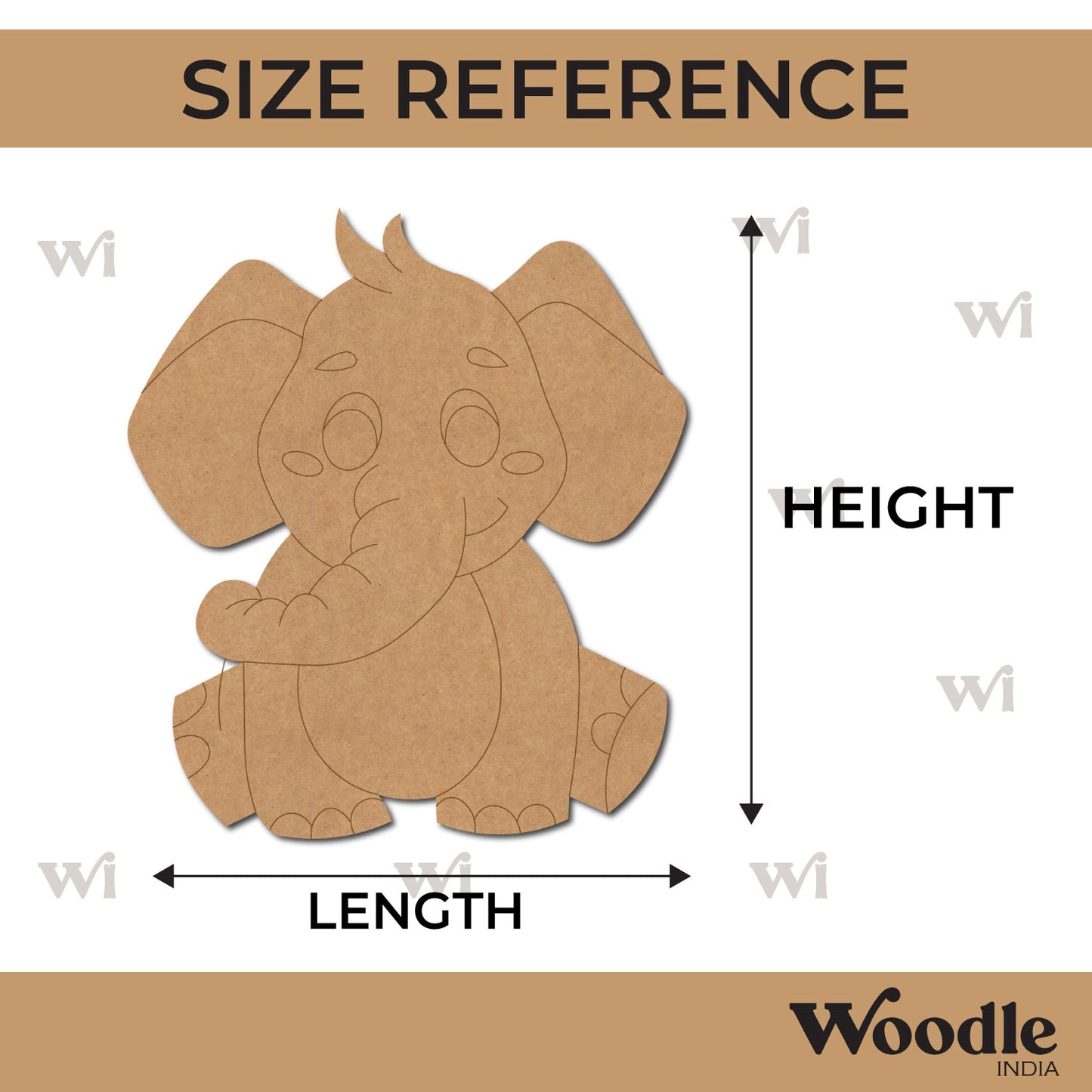 Baby Elephant Pre Marked MDF Design 5