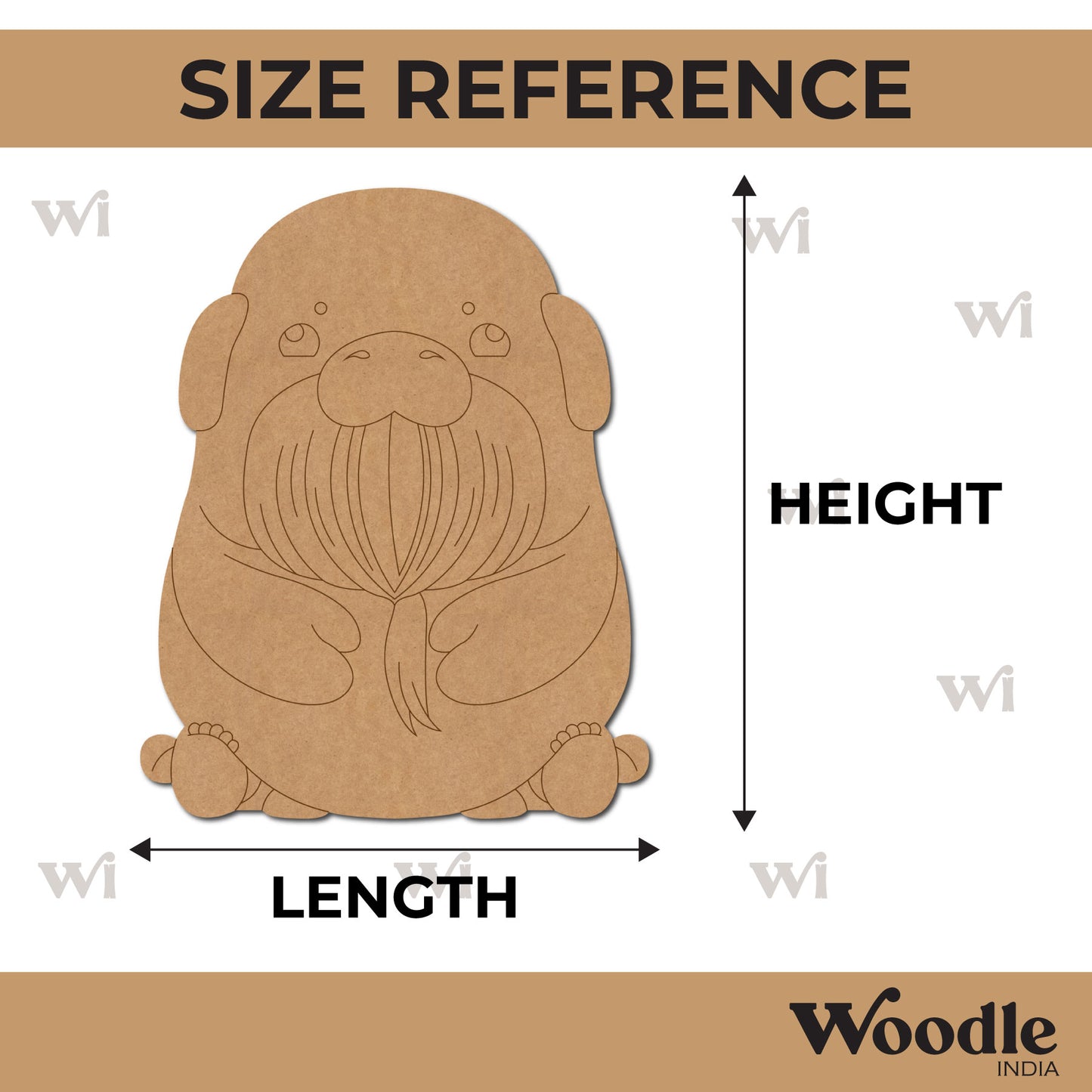Baby Walrus Pre Marked MDF Design 1