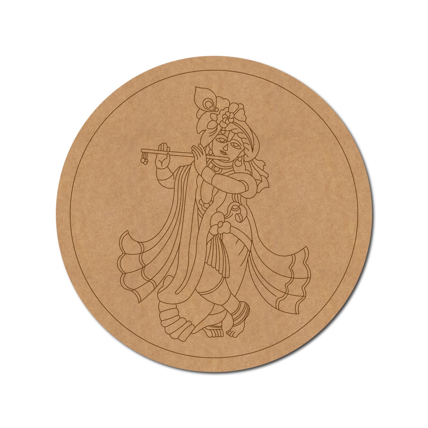 Banke Bihari Pre Marked Round MDF Design 1