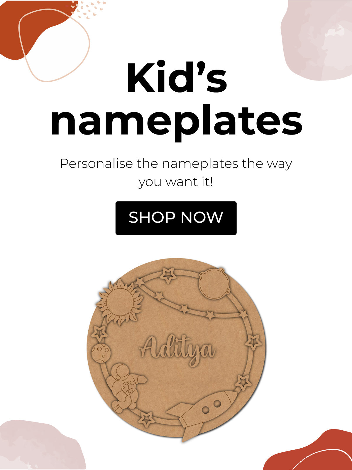 Kids nameplates Woodle India