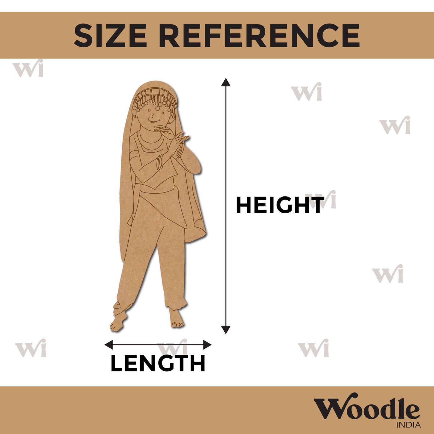 Belly Dancer Girl Pre Marked MDF Design 1