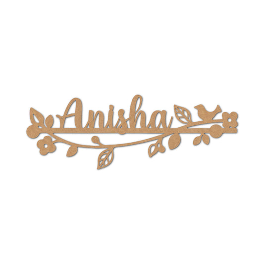 Birds On Branch Nameplate MDF Design