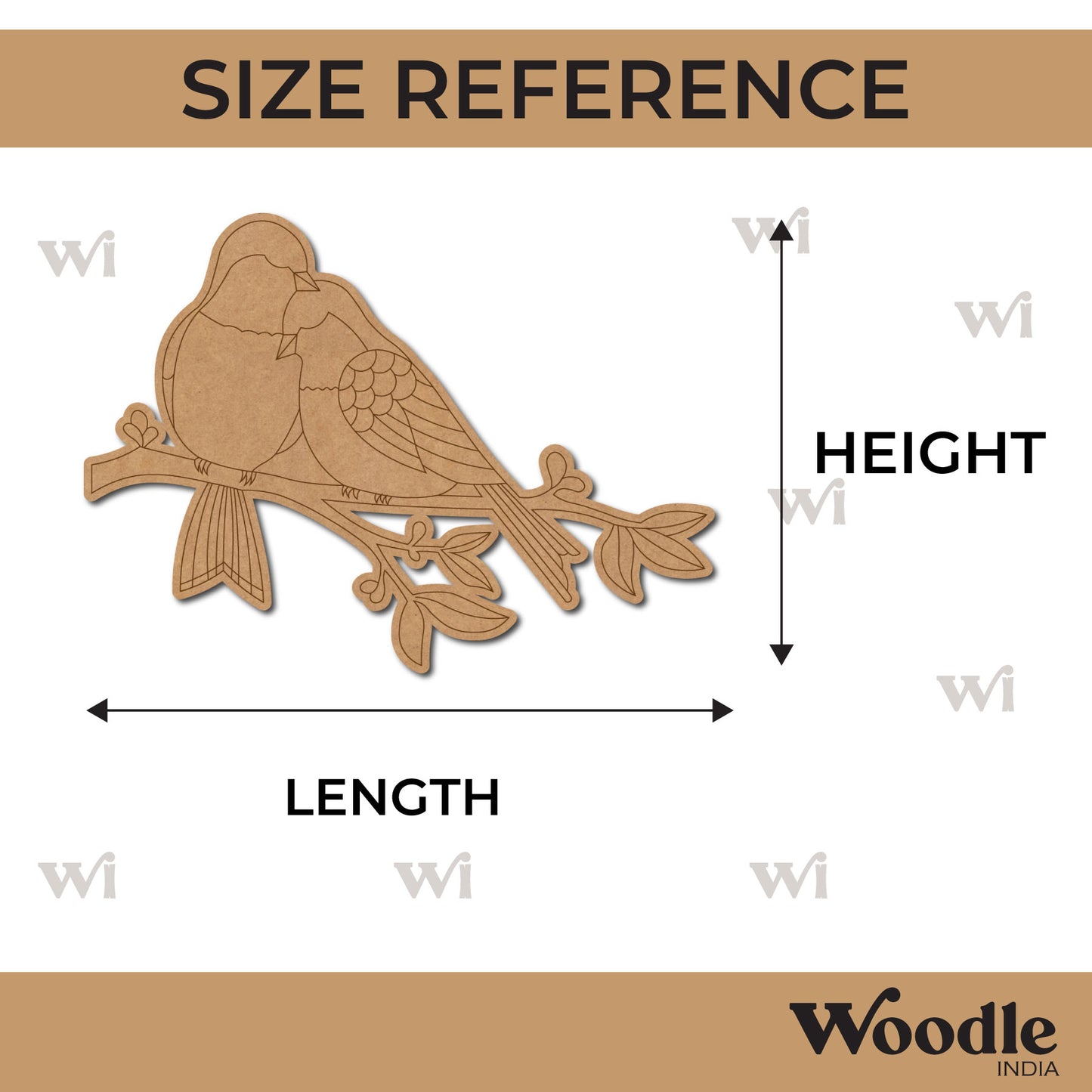 Birds On Branch Pre Marked MDF Design 4
