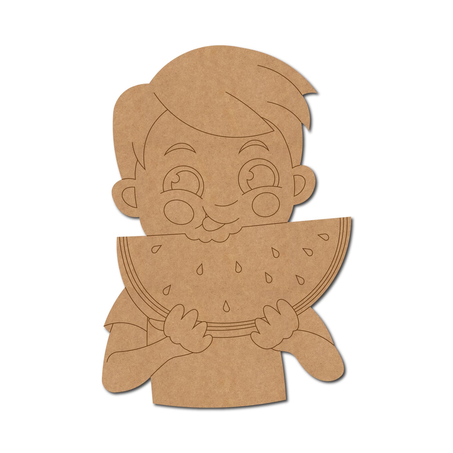 Boy Eating Watermelon Pre Marked MDF Design 1