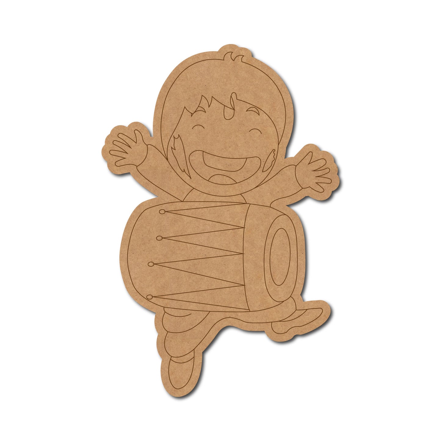 Boy Playing Holi Pre Marked MDF Design 2