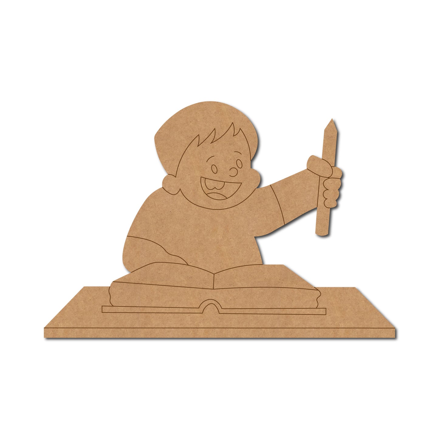 Boy Studying Pre Marked MDF Design 1