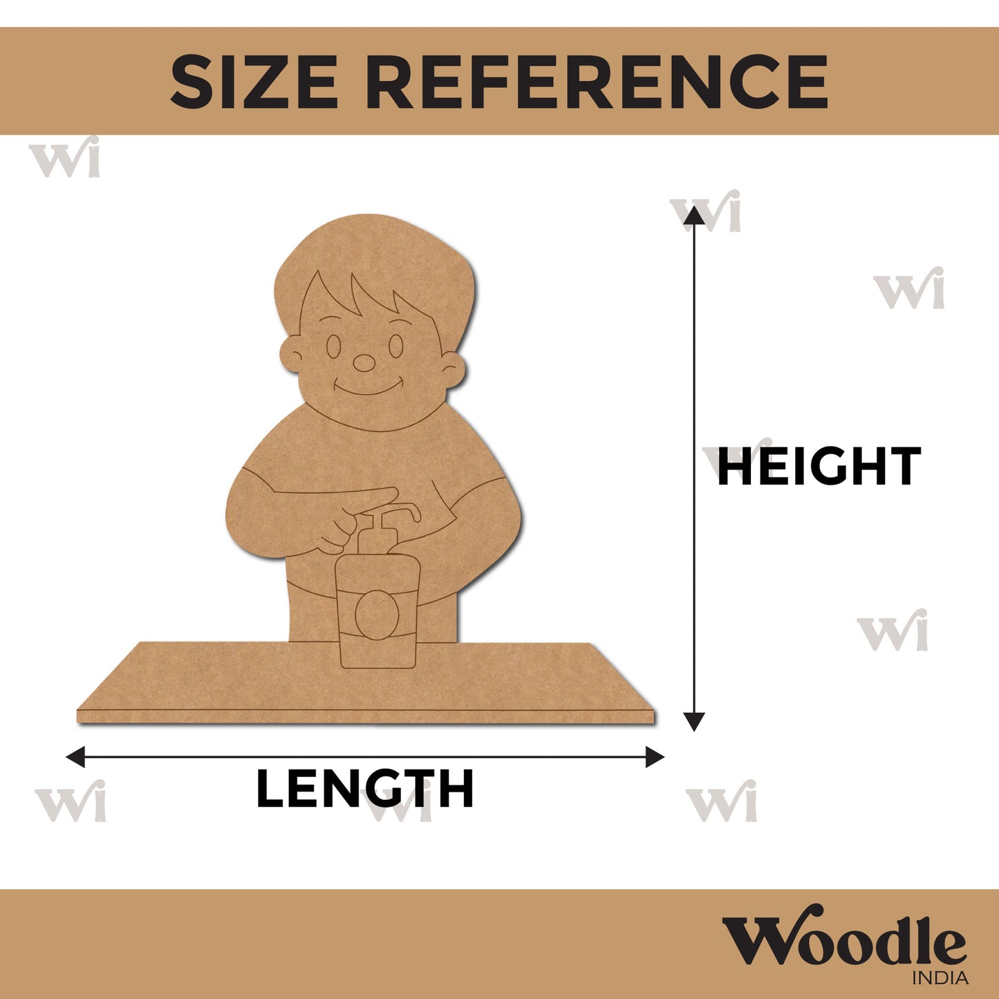 Boy Washing Hands Pre Marked MDF Design 1