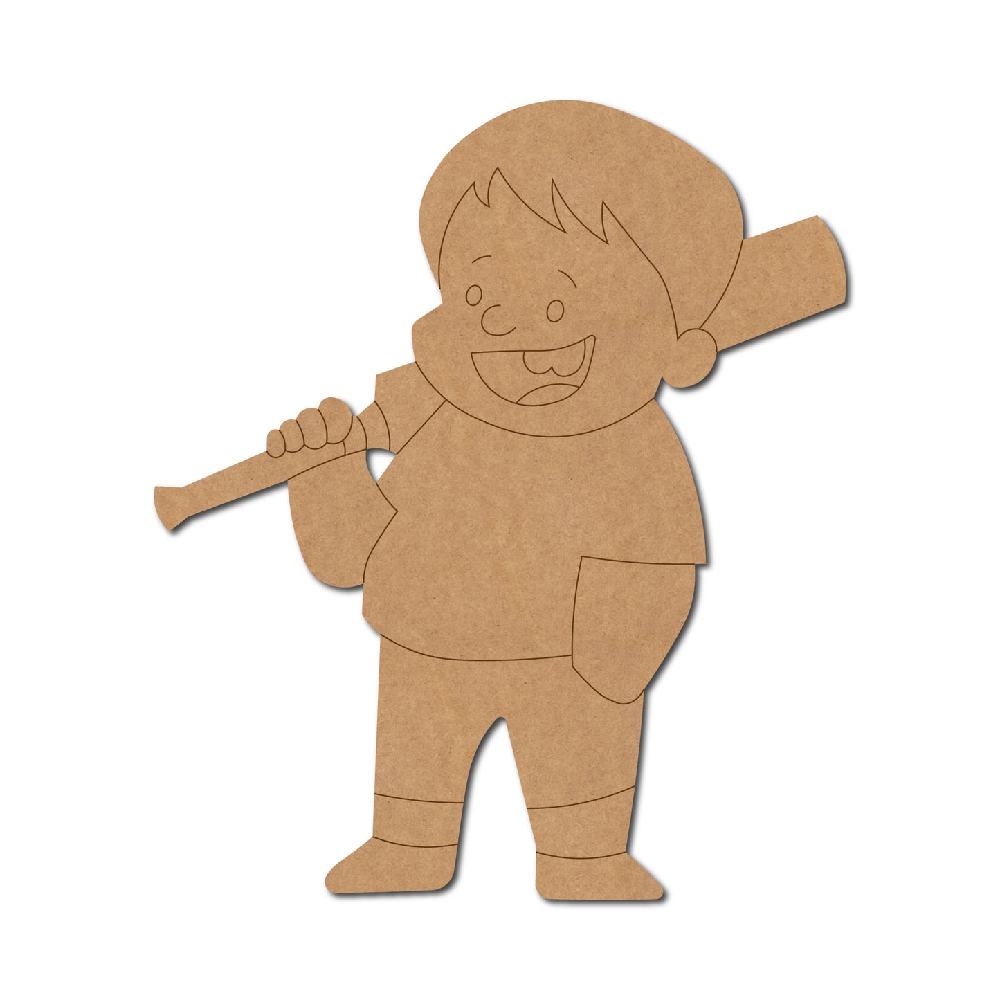 Boy With Bat Pre Marked MDF Design 1