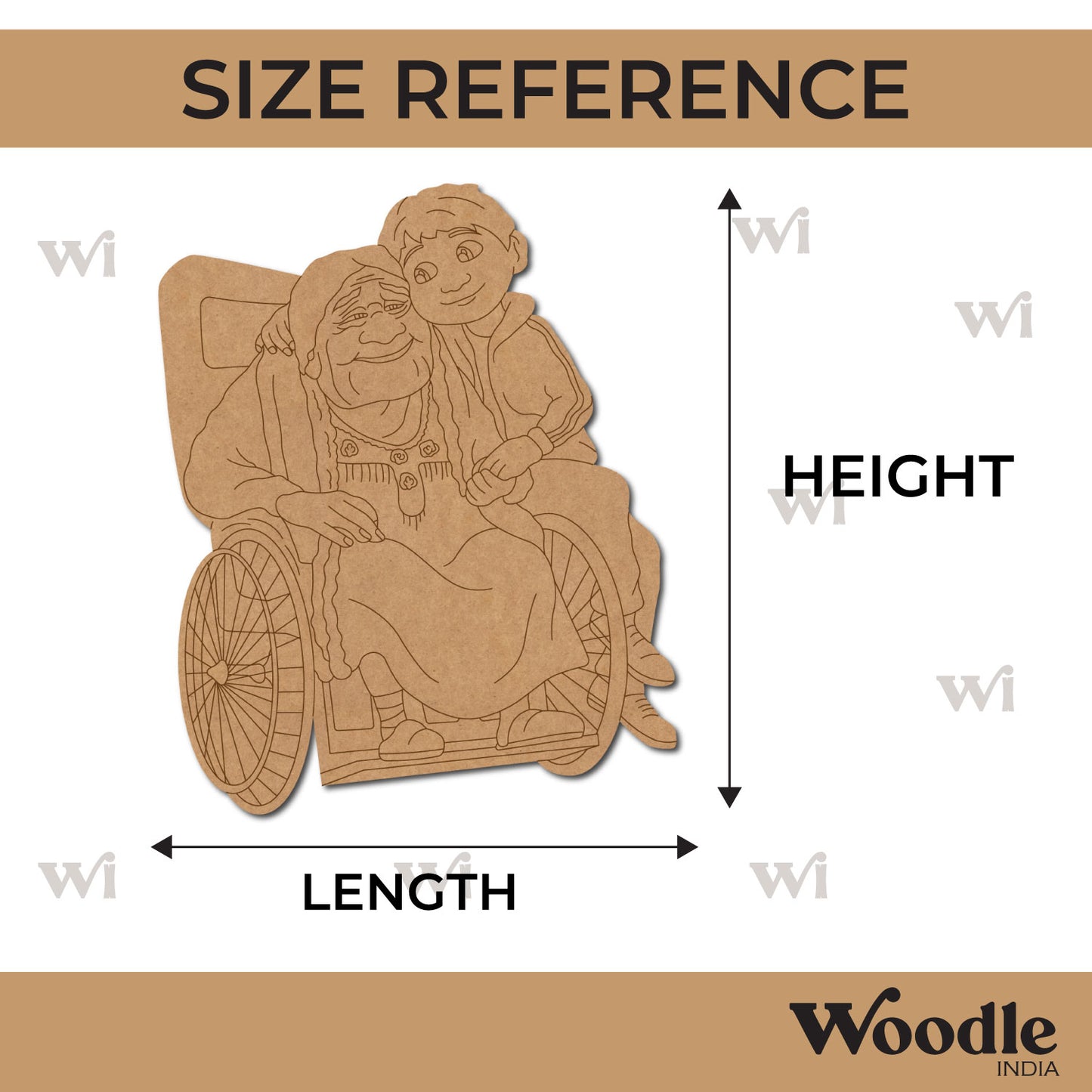 Boy With Grand Mother Pre Marked MDF Design 1