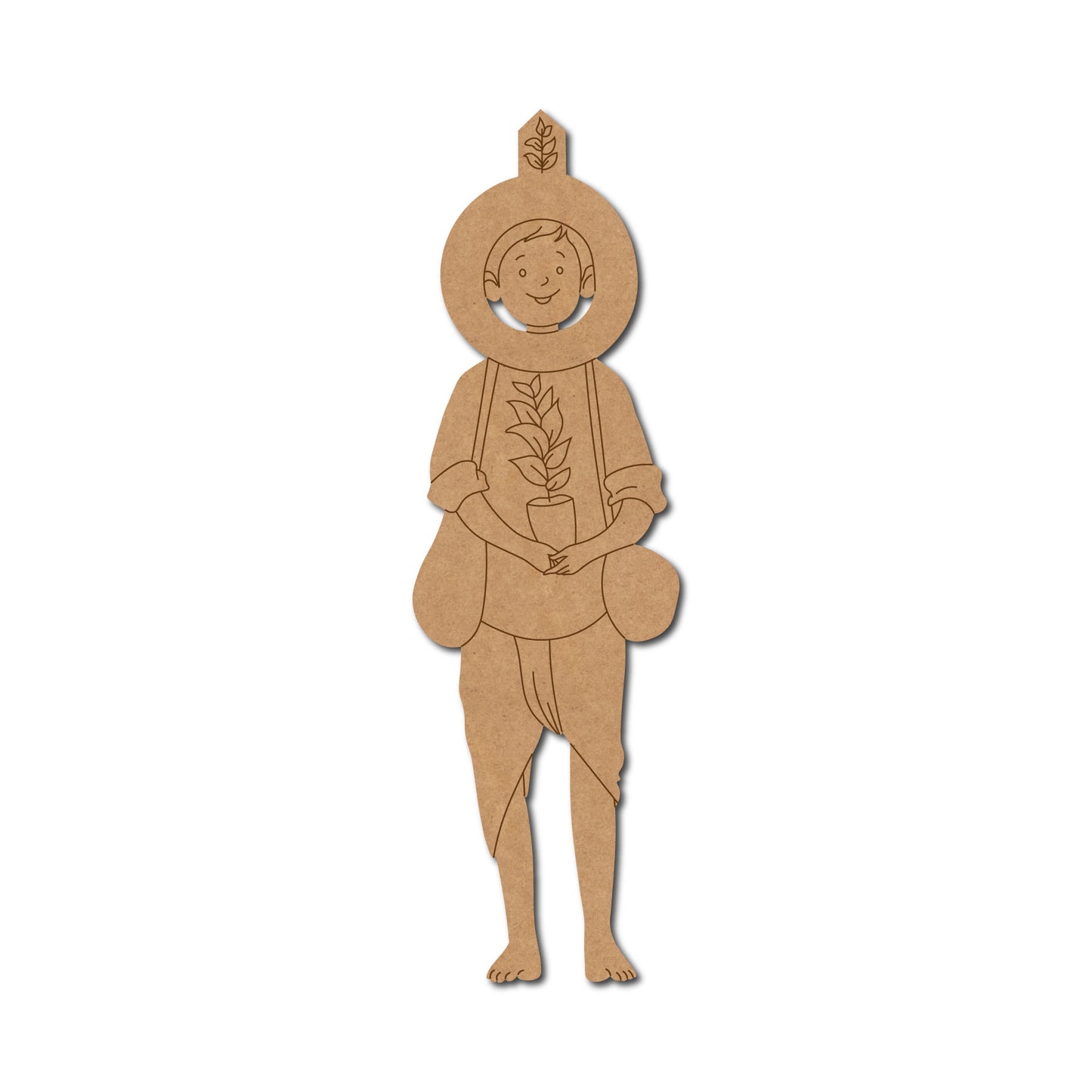 Boy With Plant Pre Marked MDF Design 1