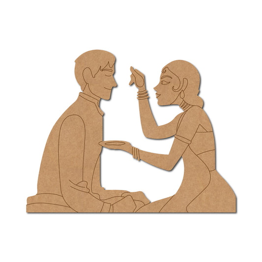 Brother Sister Raksha Bandhan Pre Marked MDF Design 1