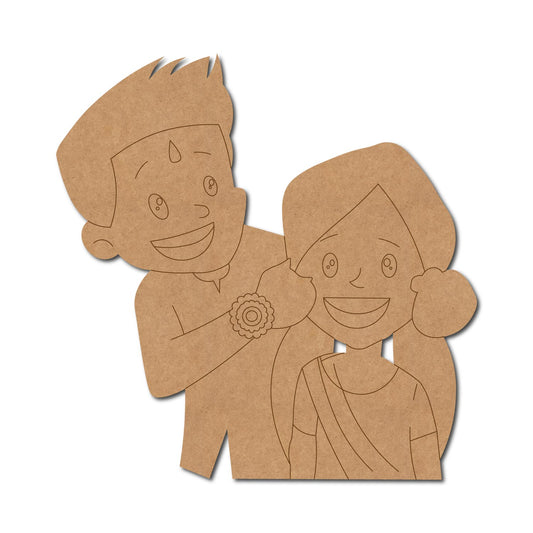 Brother Sister Raksha Bandhan Pre Marked MDF Design 10