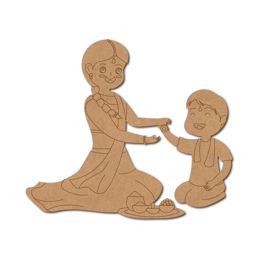 Brother Sister Raksha Bandhan Pre Marked MDF Design 11