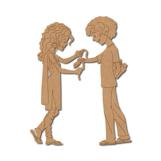 Brother Sister Raksha Bandhan Pre Marked MDF Design 6