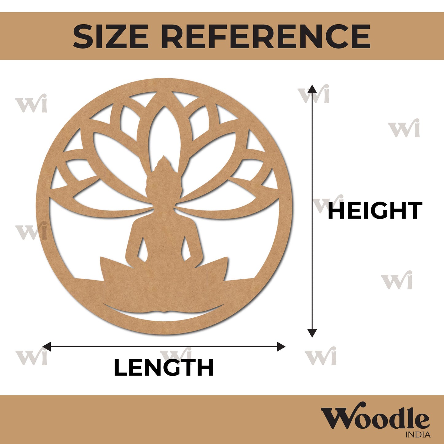 Buddha Lotus Cutout MDF Design 1