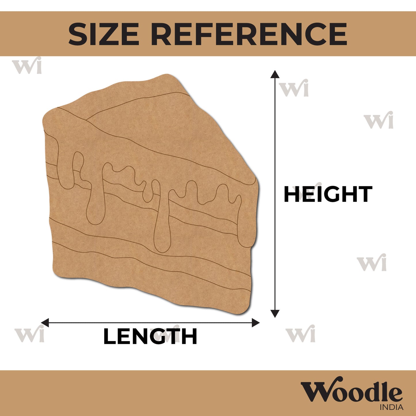 Cake Slice Pre Marked MDF Design 1