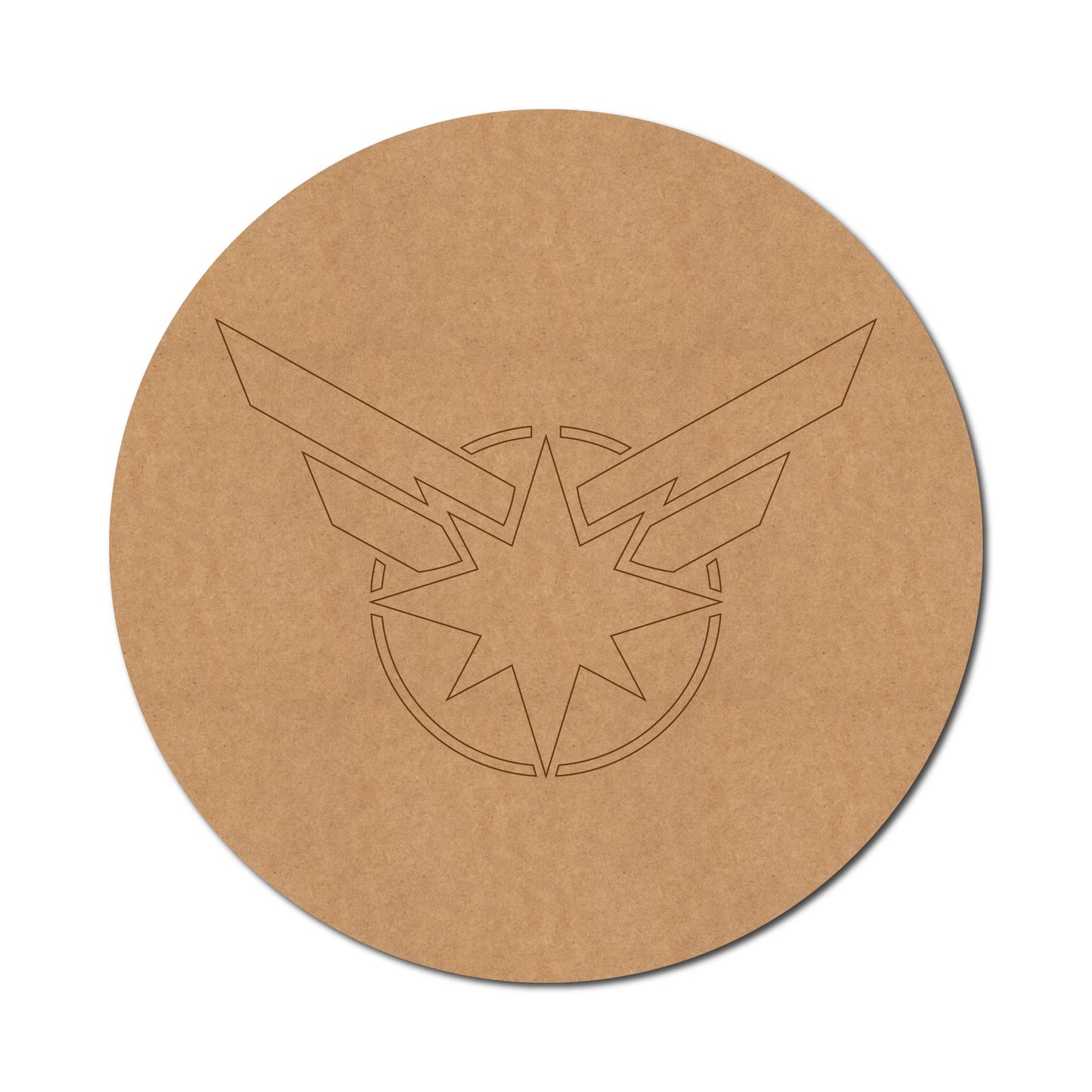 Captain Marvel Logo Avengers Pre Marked Round MDF Design 1