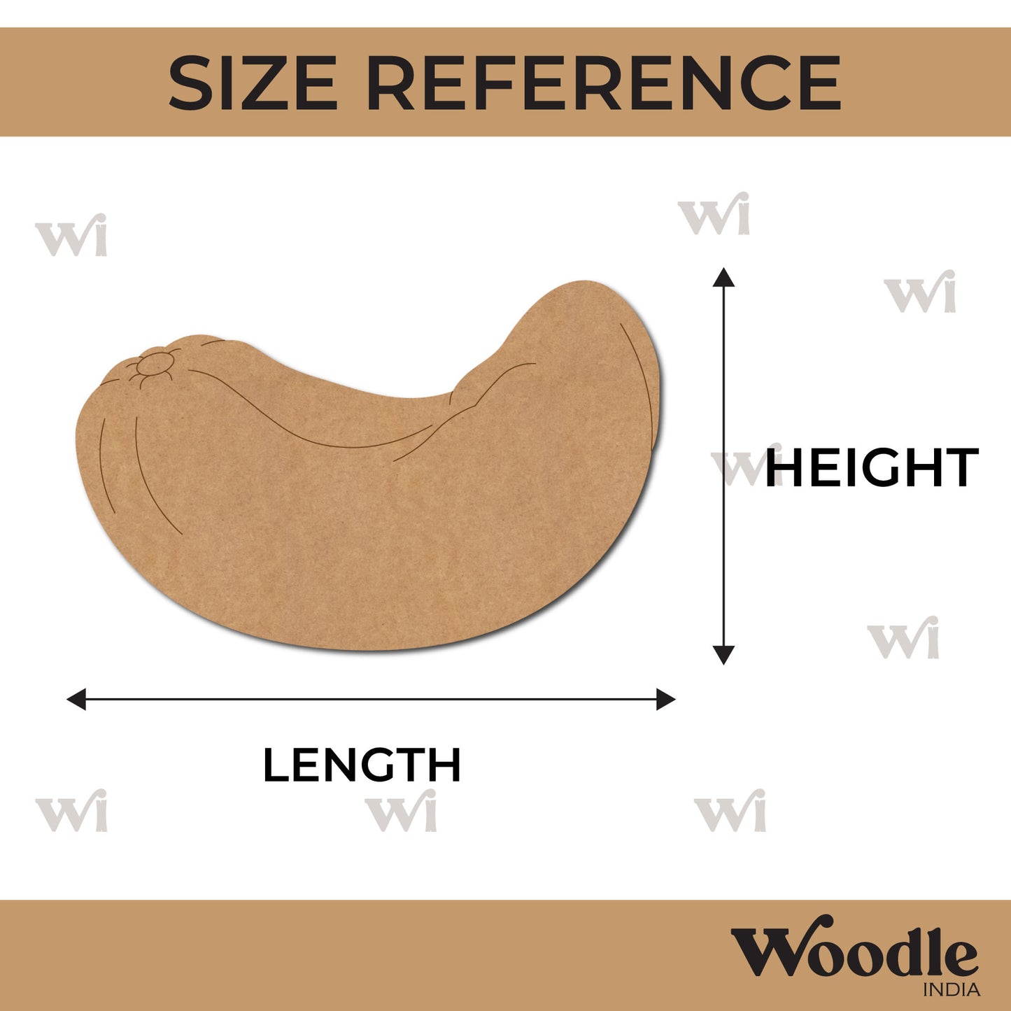 Cashew Nut Pre Marked MDF Design 1