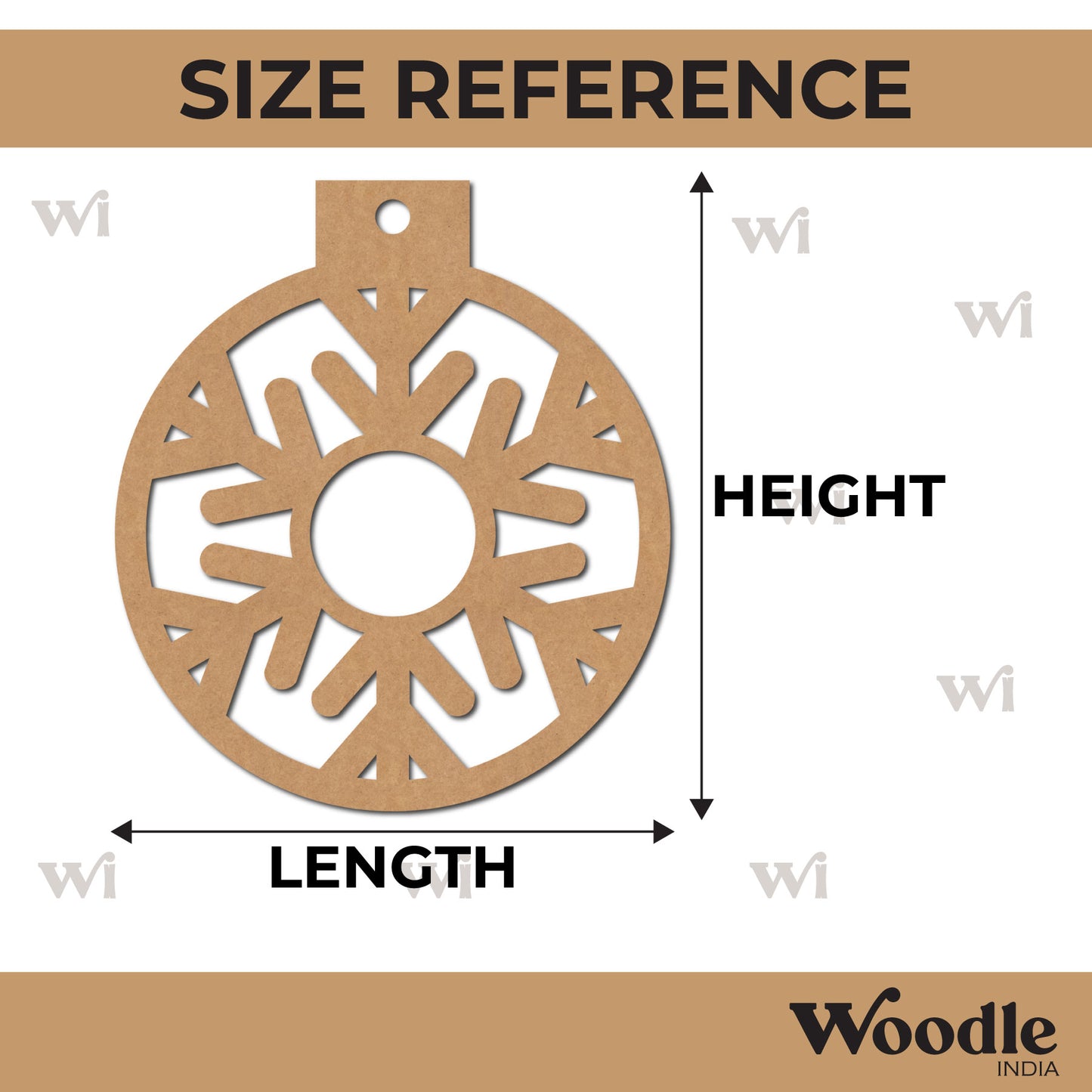 Christmas Ornament Snowflake Cutout MDF Design 7