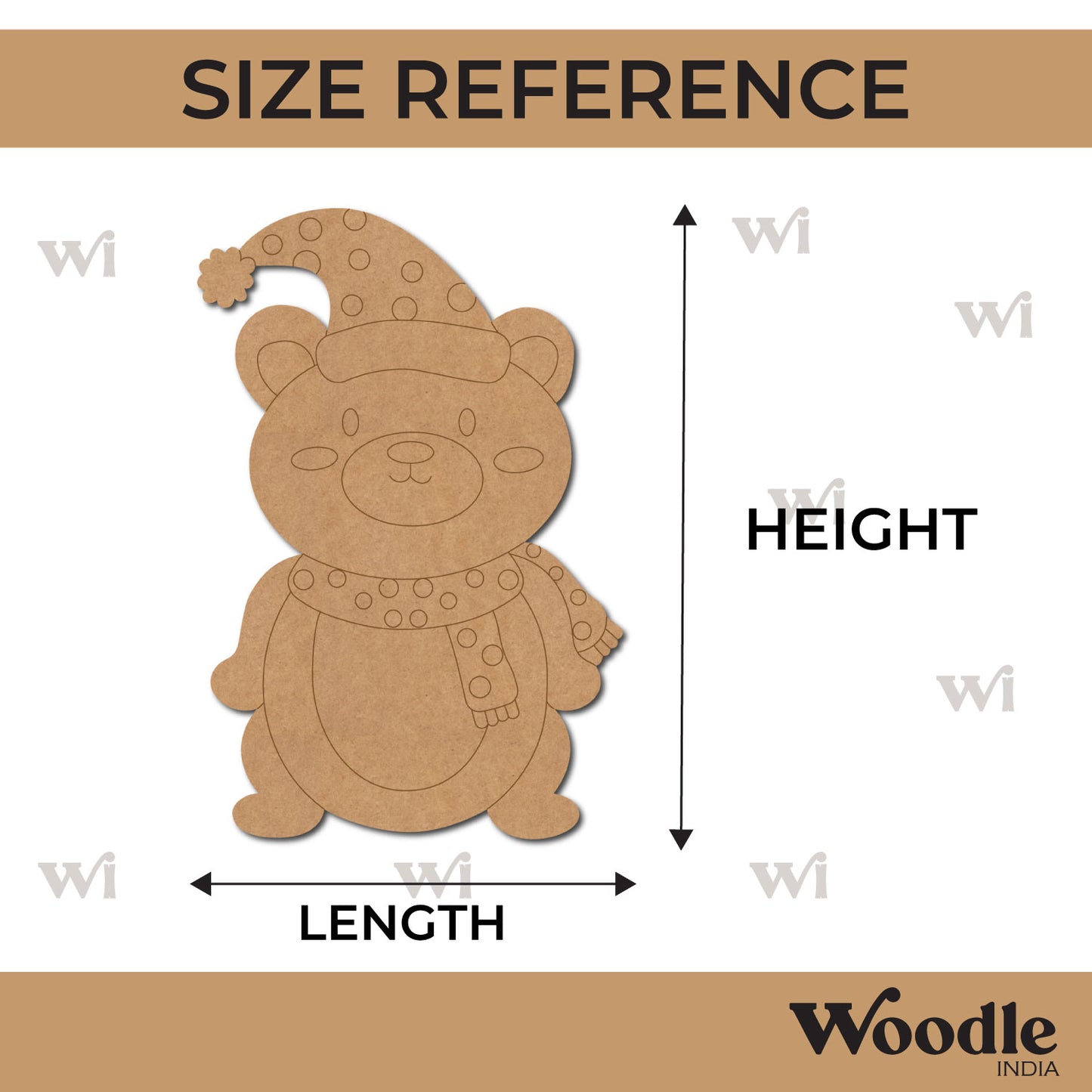 Christmas Teddy Bear Pre Marked MDF Design 1