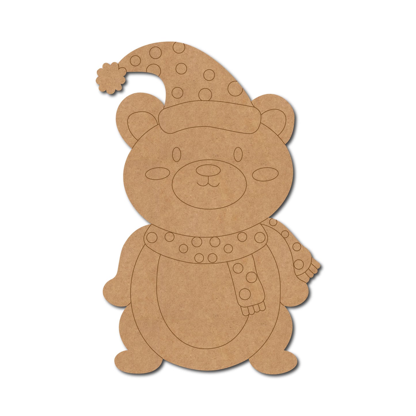 Christmas Teddy Bear Pre Marked MDF Design 1