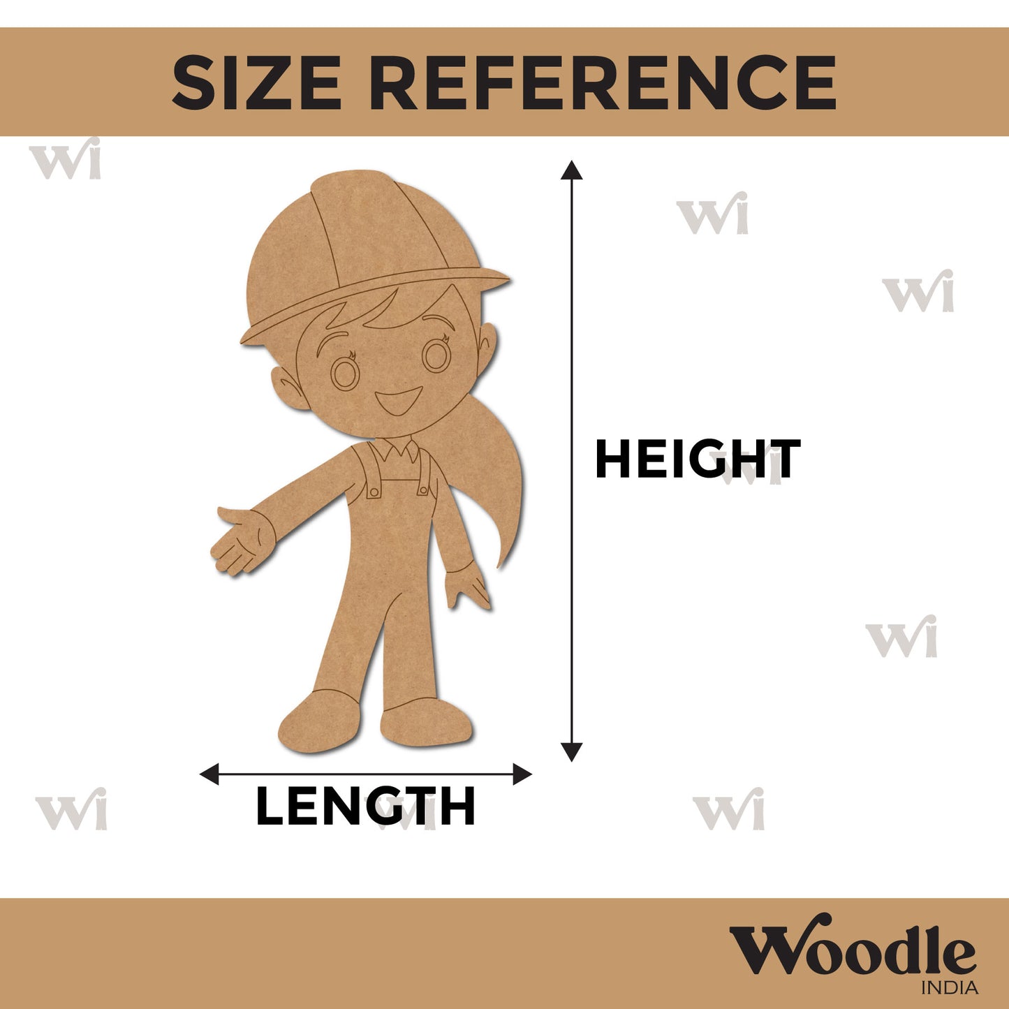 Construction Woman Pre Marked MDF Design 1