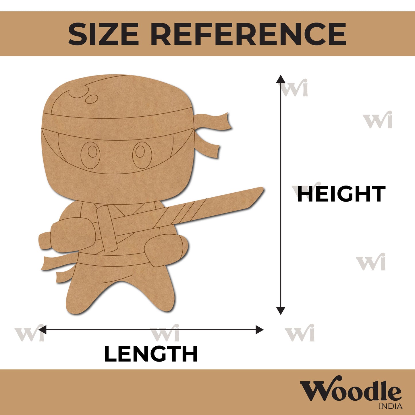 Cute Ninja Pre Marked MDF Design 2