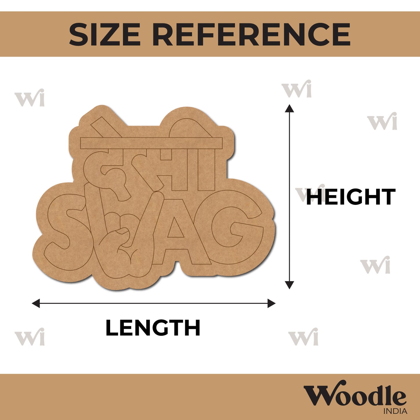 Desi Swag Text Pre Marked Base MDF Design 1