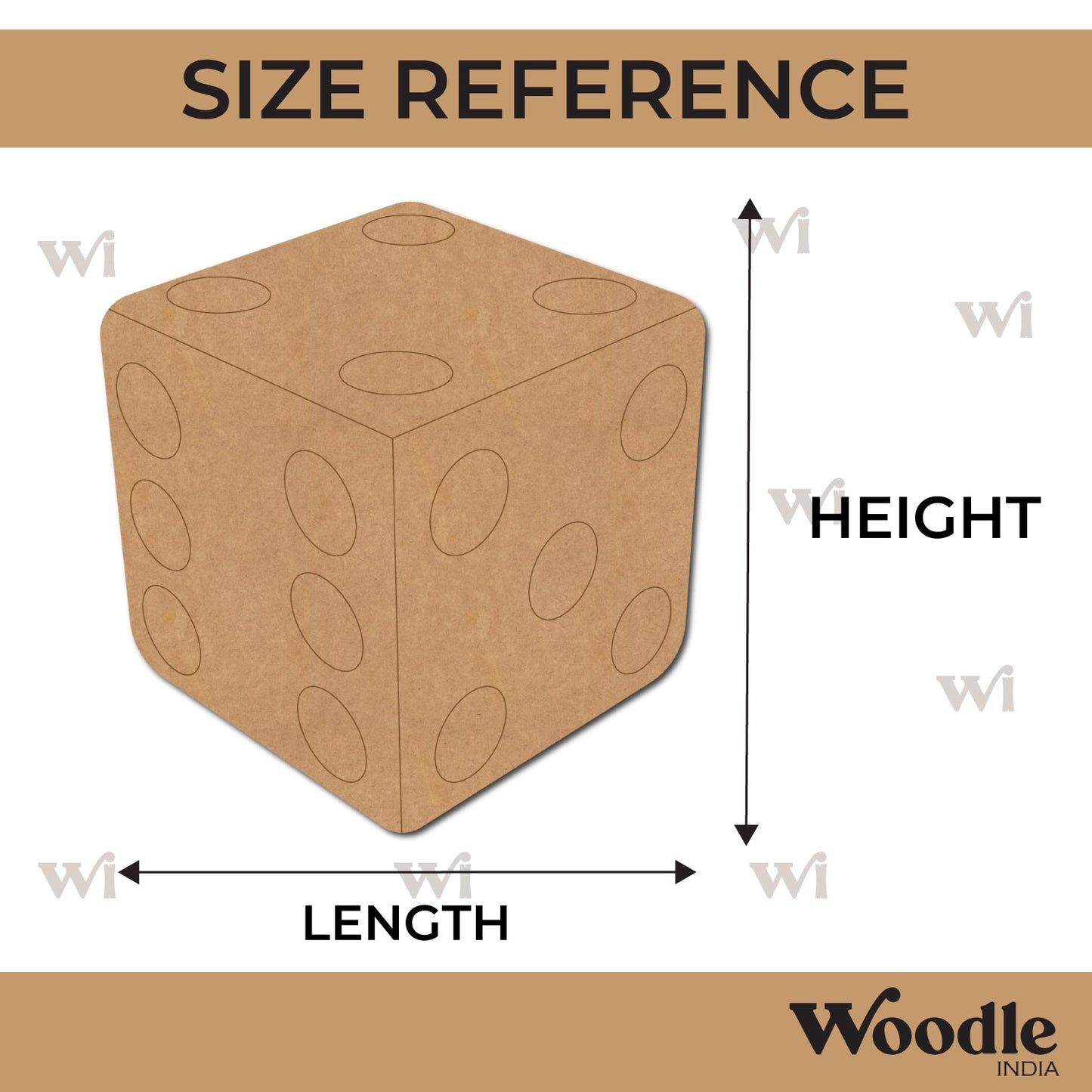Dice Pre Marked MDF Design 1