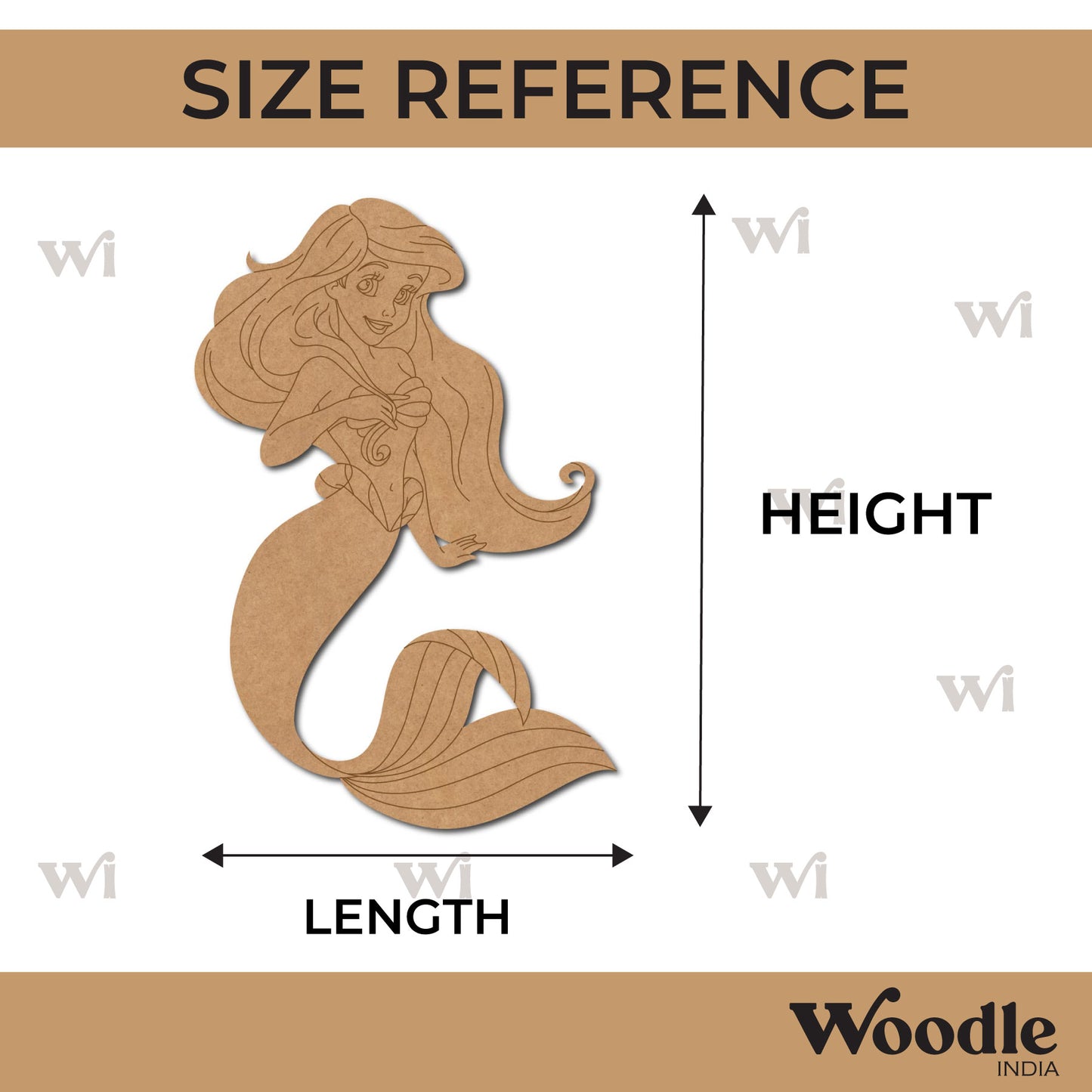 Disney Princess Ariel Pre Marked MDF Design 1