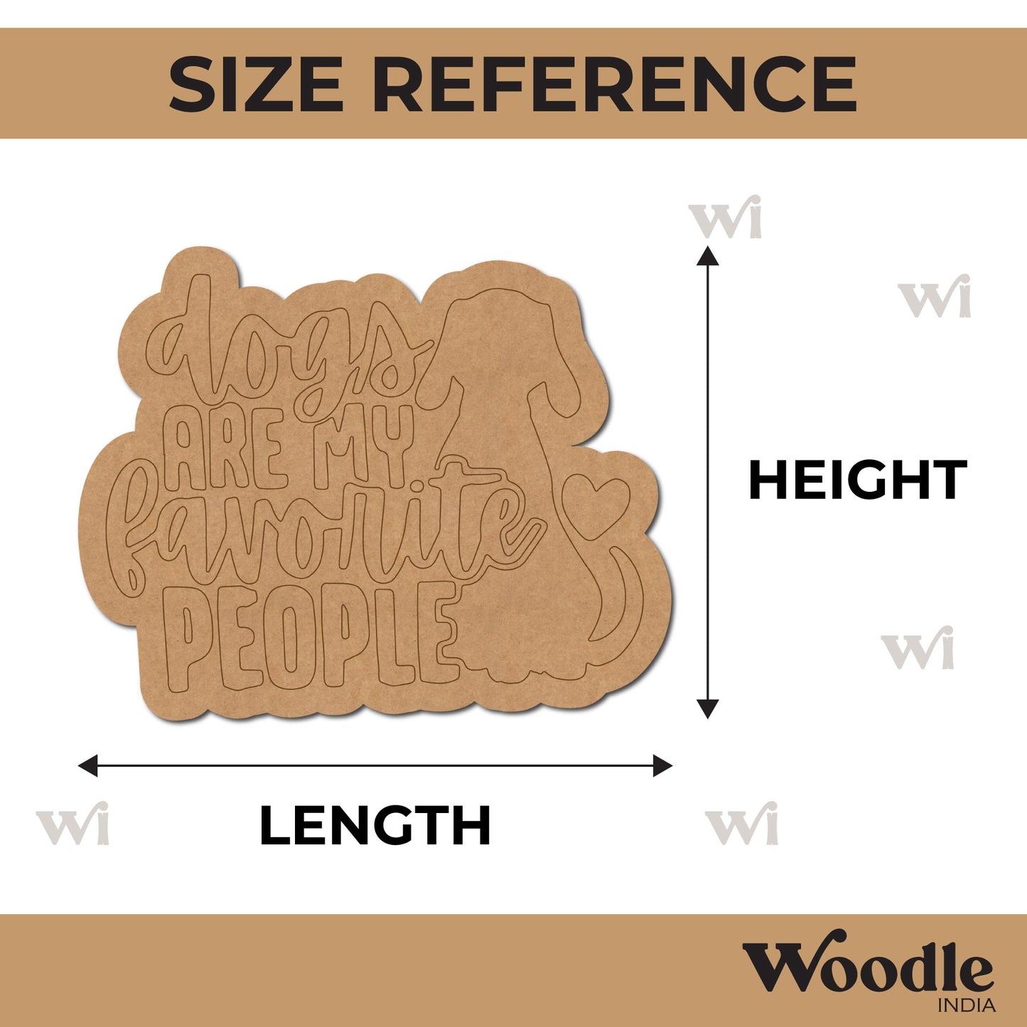 Dog Text Pre Marked Base MDF Design 1