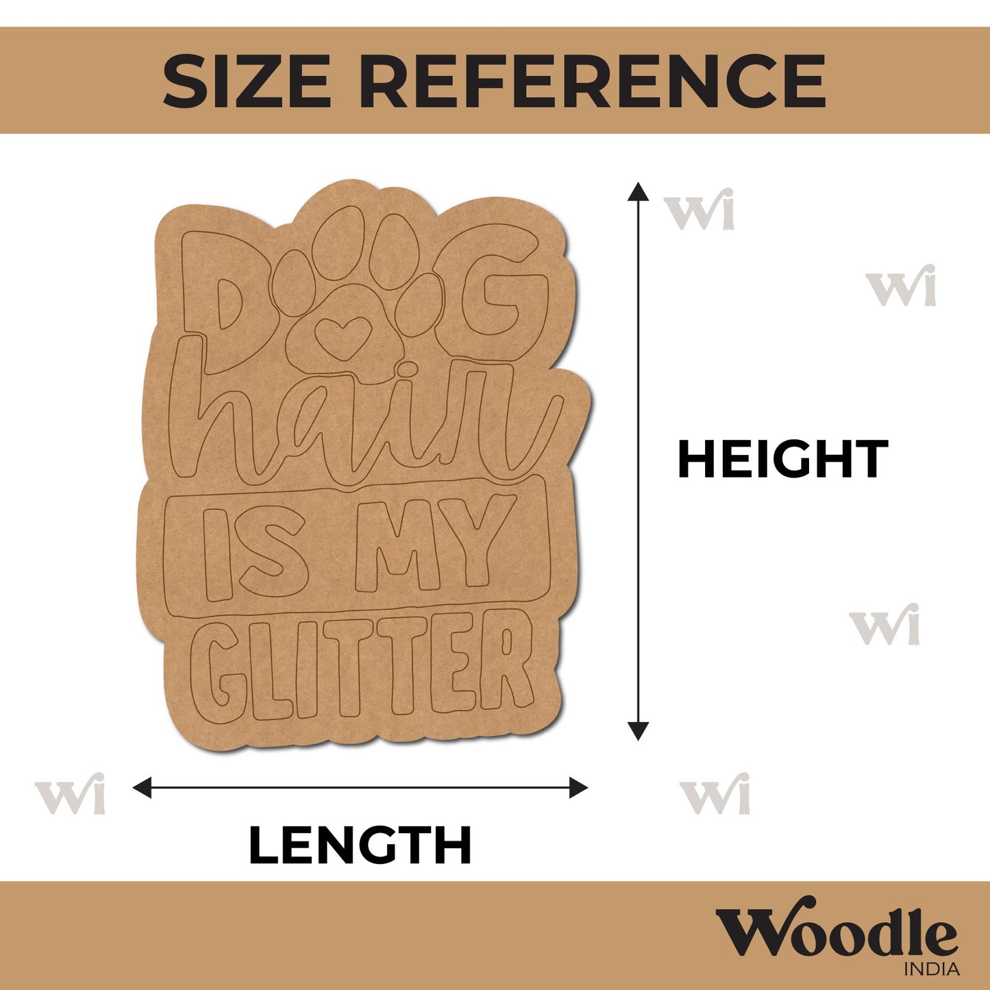 Dog Text Pre Marked Base MDF Design 2