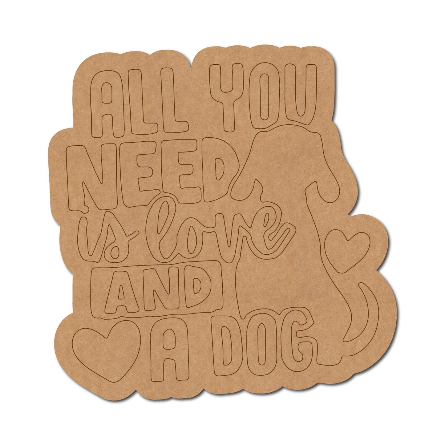 Dog Text Pre Marked Base MDF Design 4