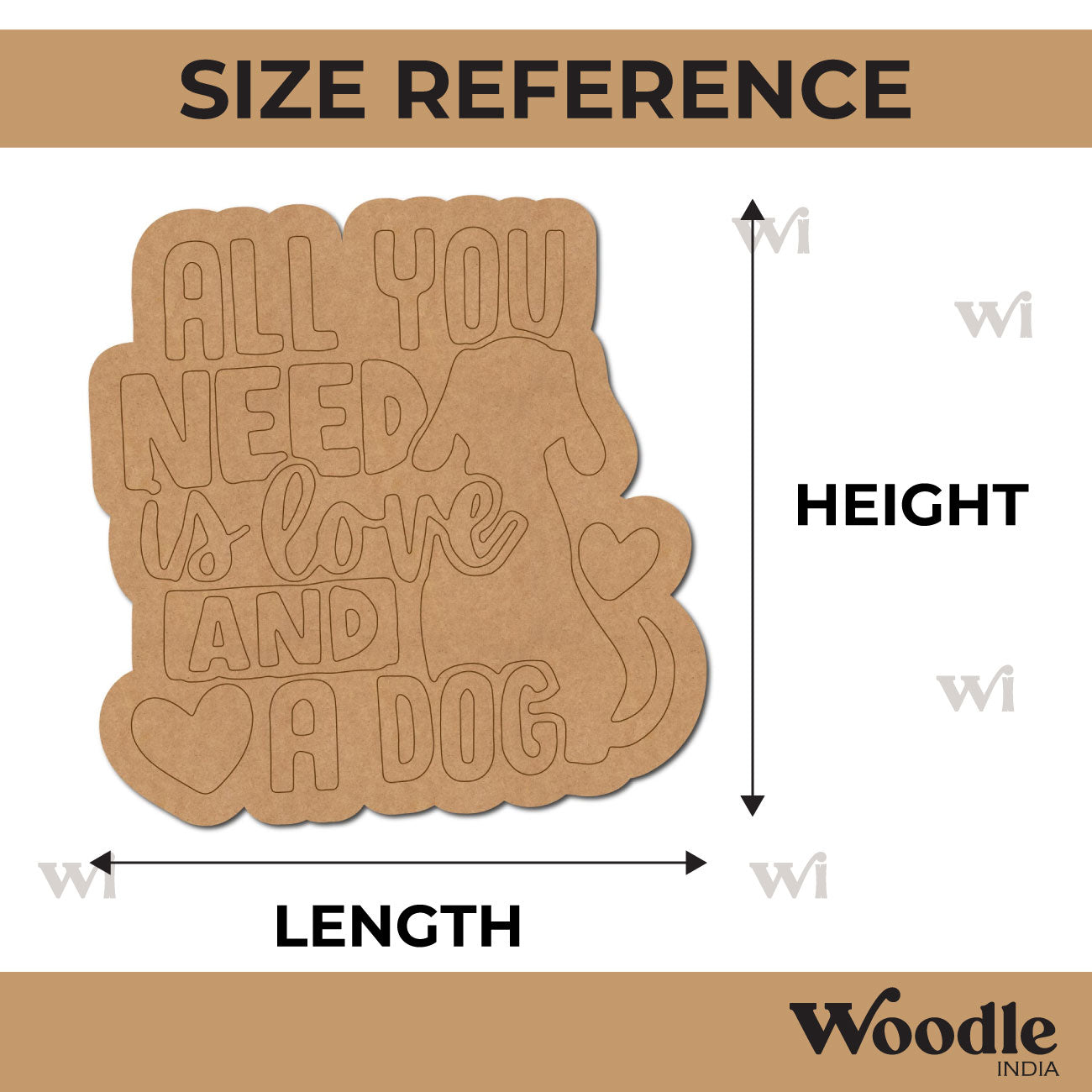 Dog Text Pre Marked Base MDF Design 4
