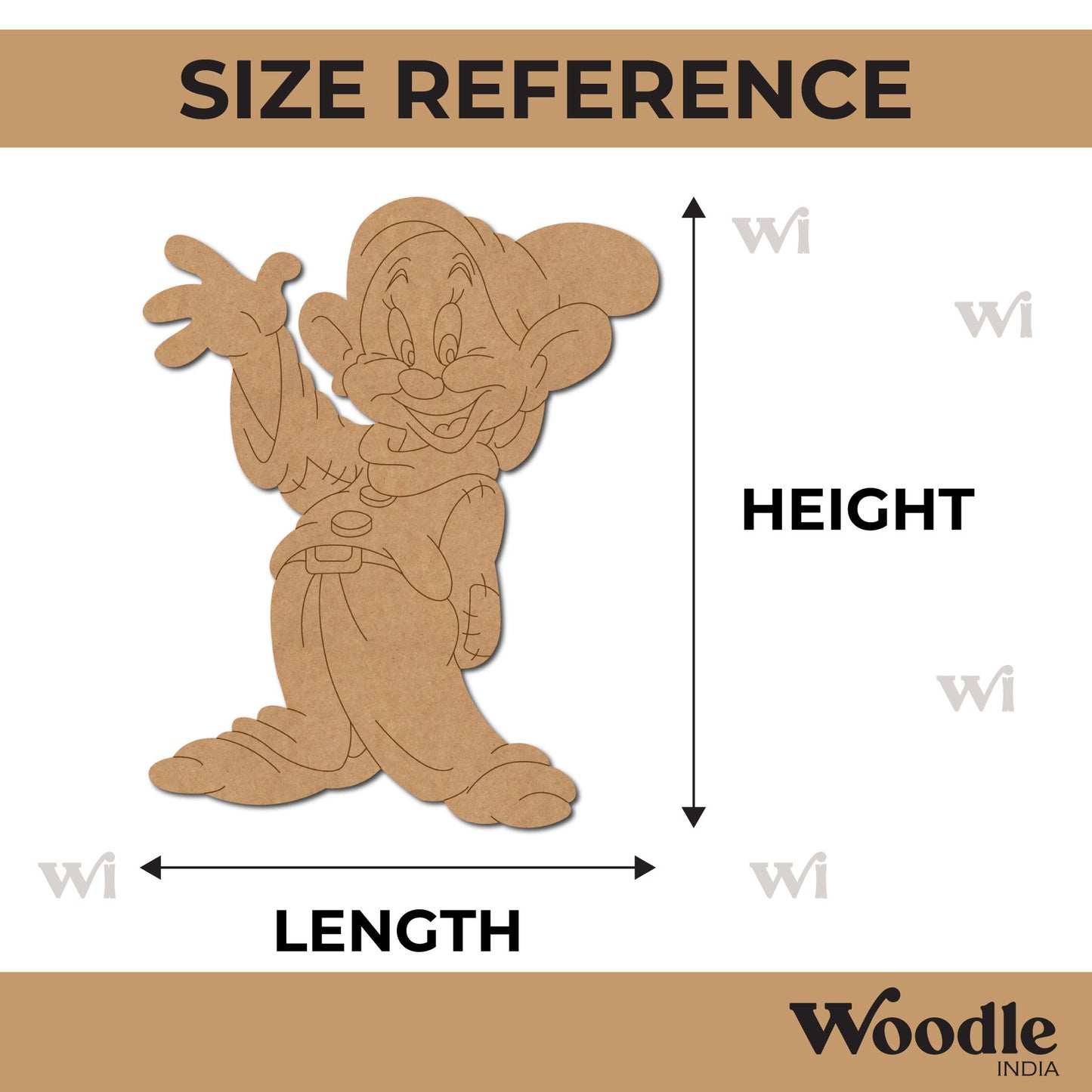 Dopey Snow White Pre Marked MDF Design 1