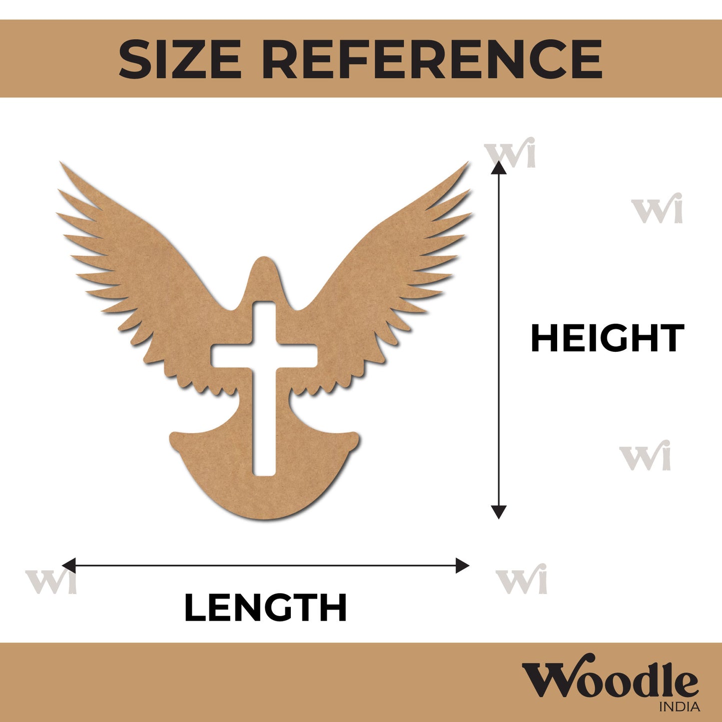 Dove Christian Cross Cutout MDF Design 1