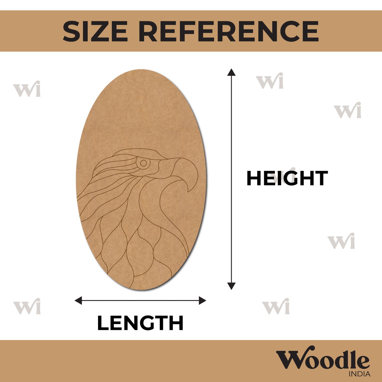Eagle Pre Marked Oval MDF Design 1