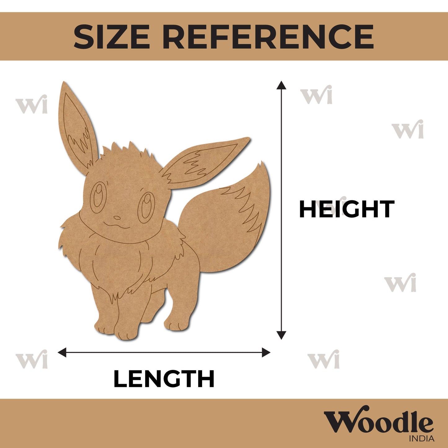 Eevee Pokemon Pre Marked MDF Design 1