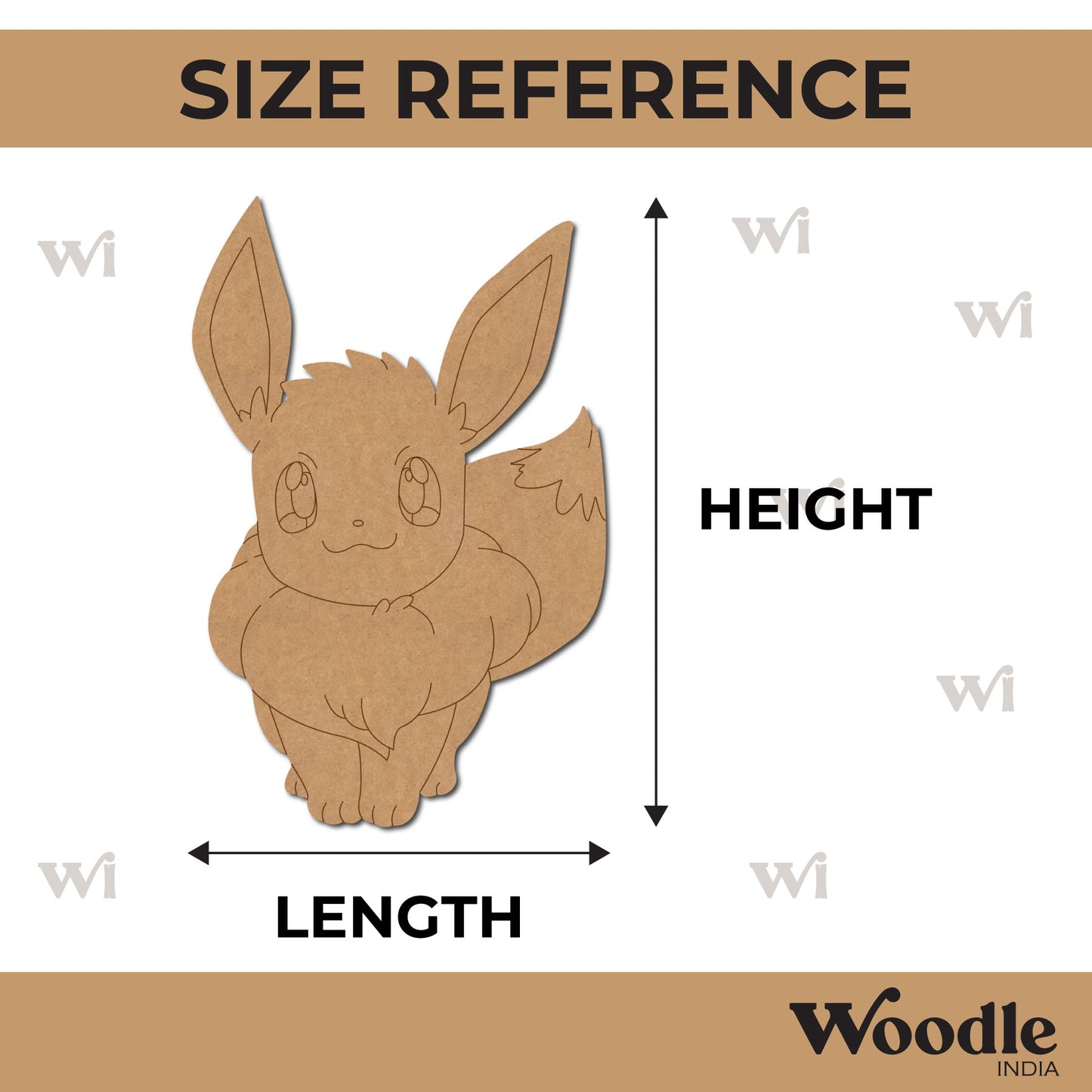 Eevee Pokemon Pre Marked MDF Design 3