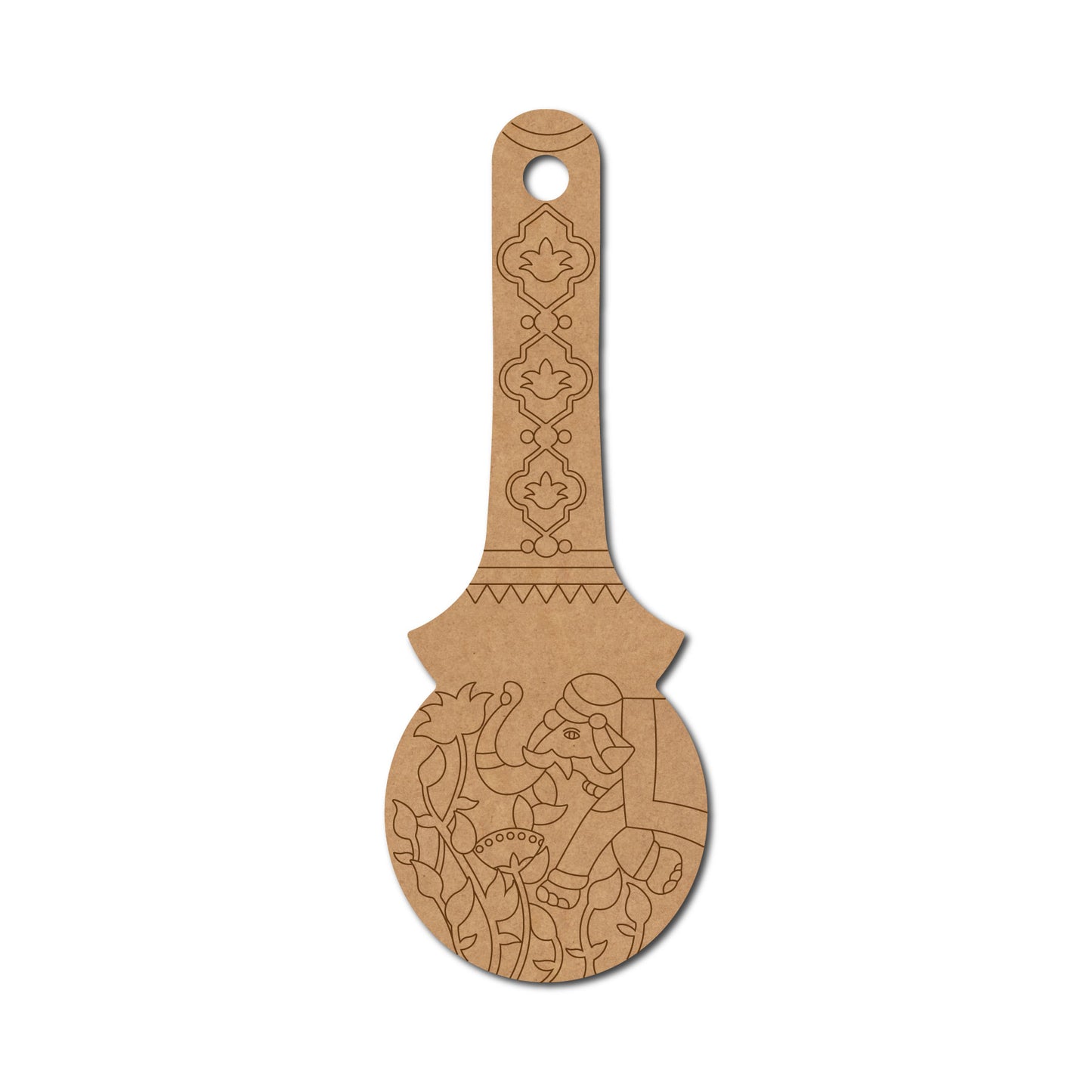 Elephant Kolam Ladle Pre Marked MDF Design 1