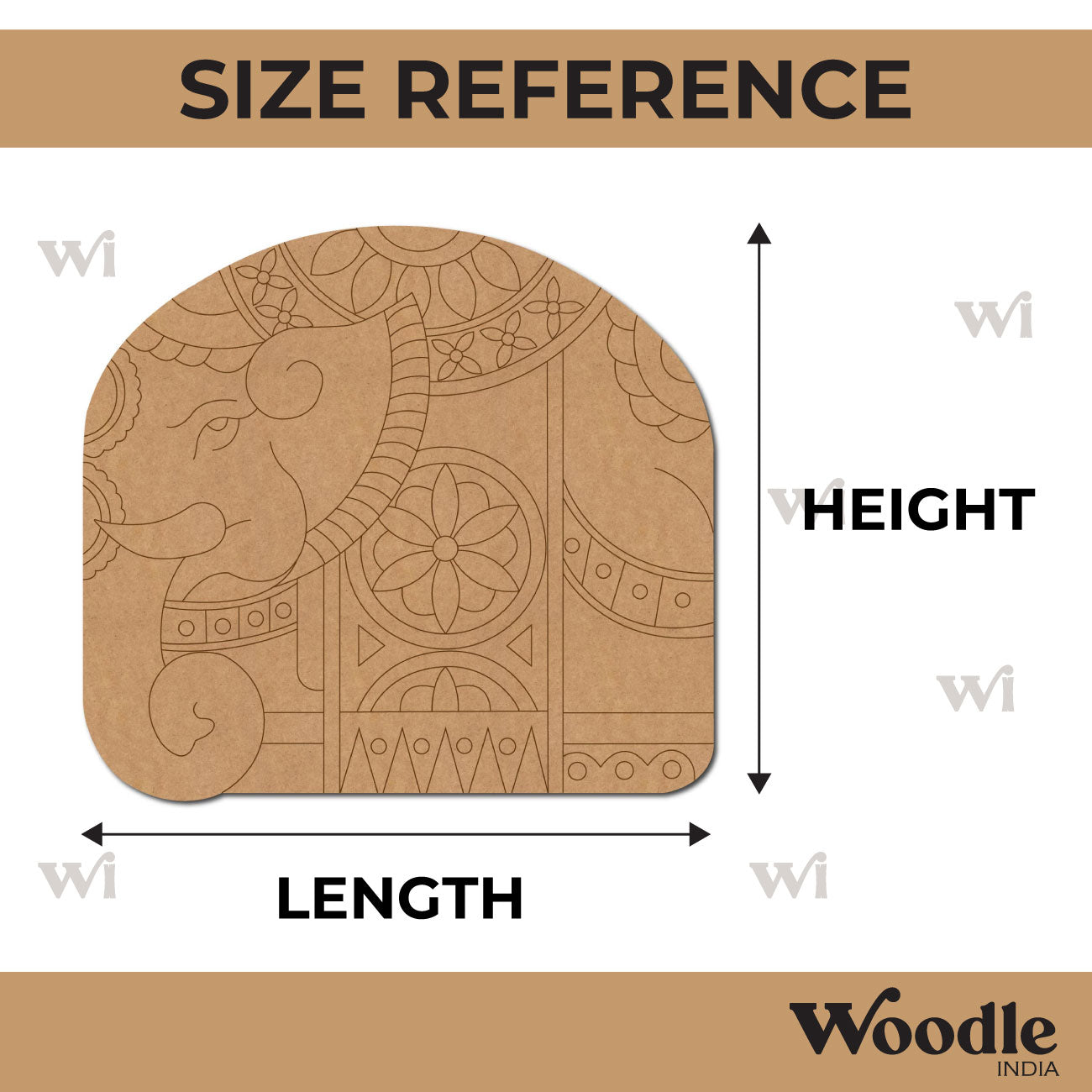 Elephant Mandala Pre Marked MDF Design 2