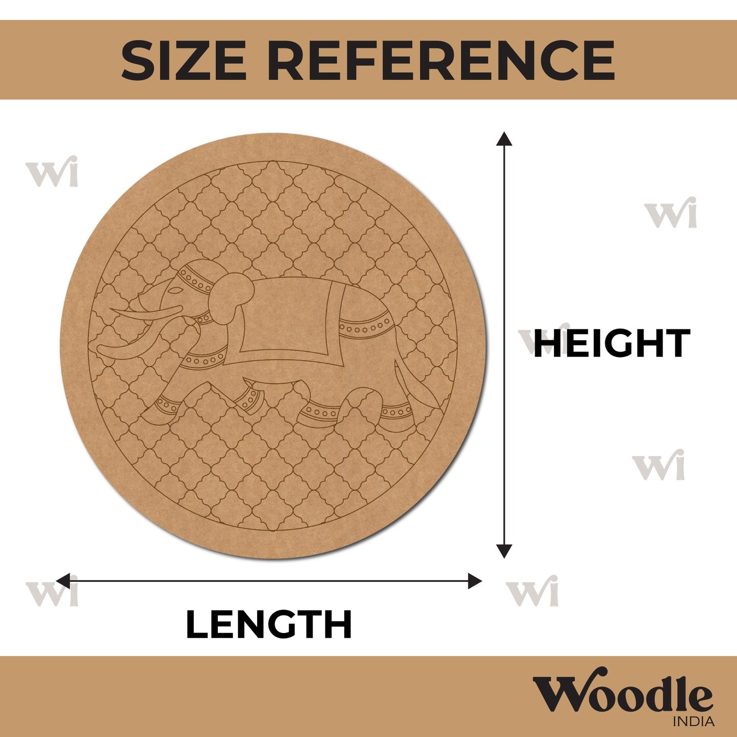 Elephant Pre Marked Round MDF Design 2