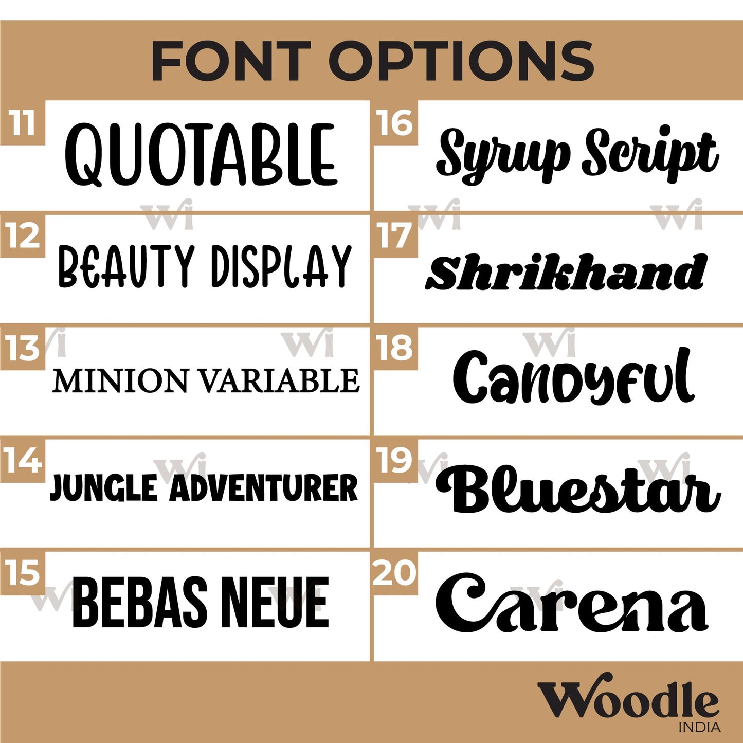 Animals Nameplate MDF Design