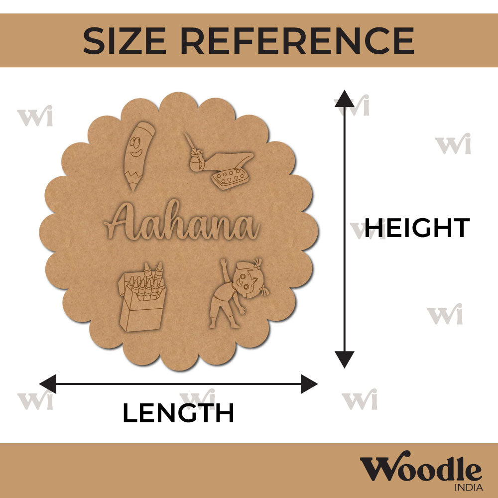 Flower Base Nameplate MDF Design 1