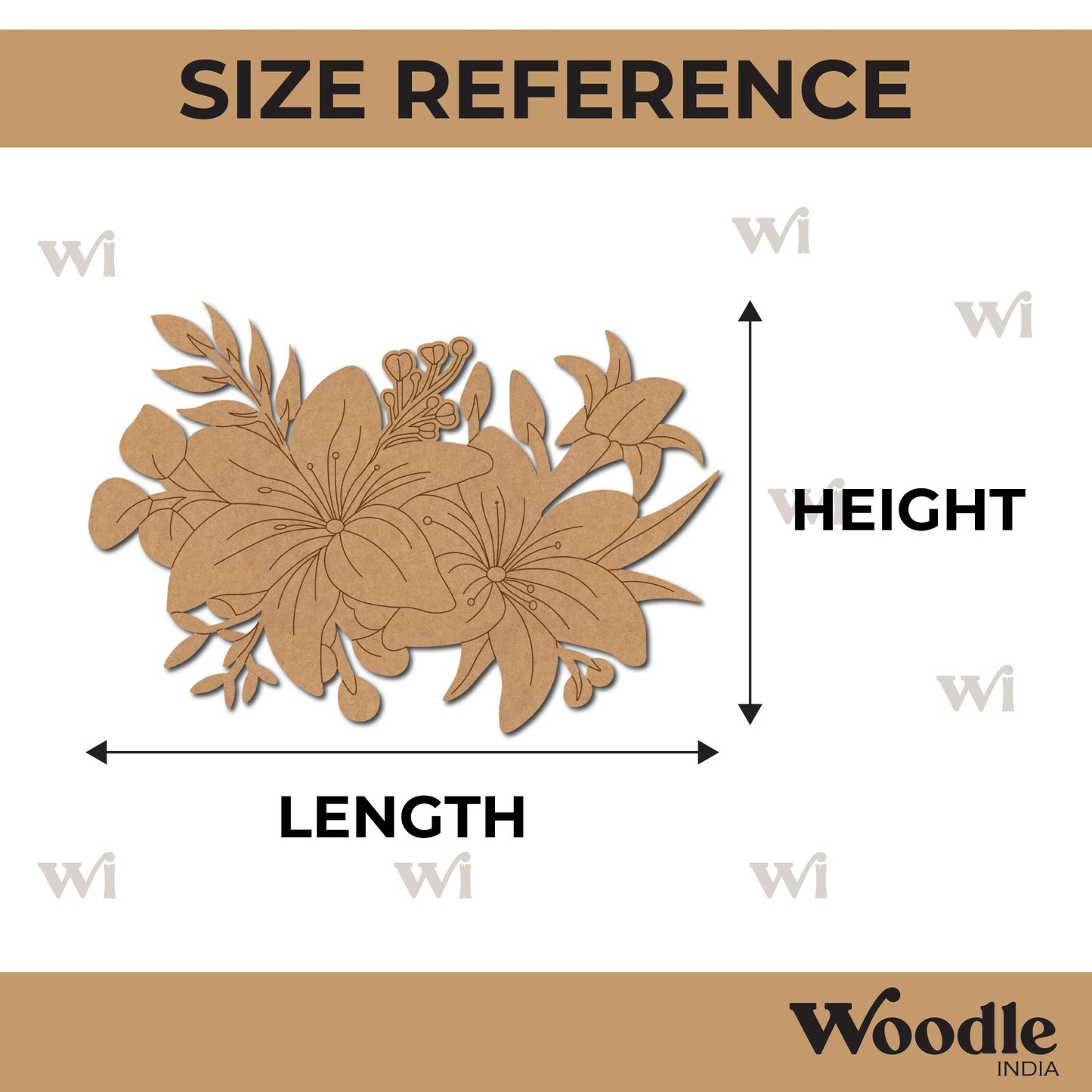 Flower Pre Marked Base MDF Design 3
