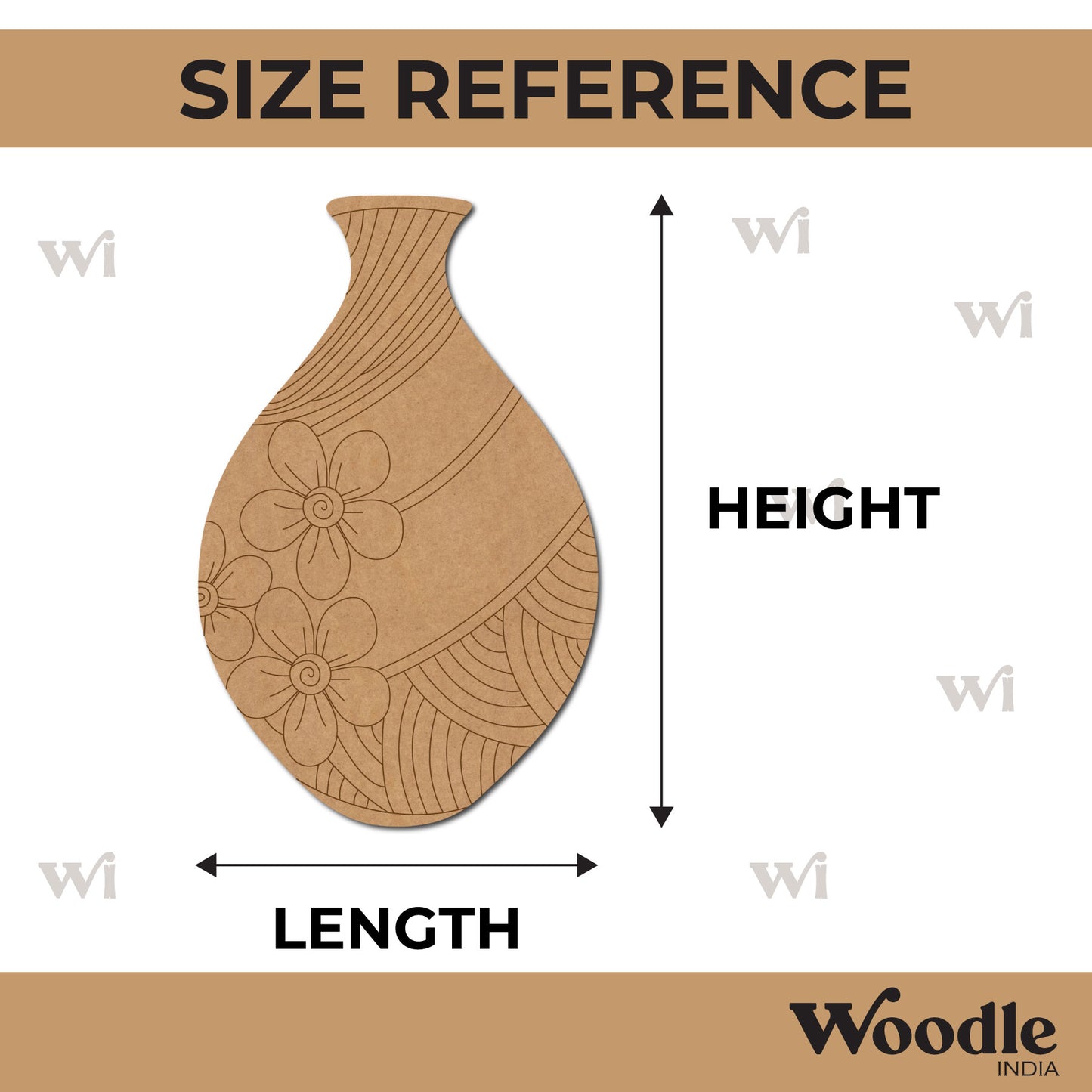 Flower Vase Pre Marked MDF Design 1
